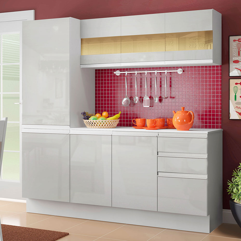 imagem de Cozinha Compacta Smart  170x195x47 Branco Madesa GRSM170001C9